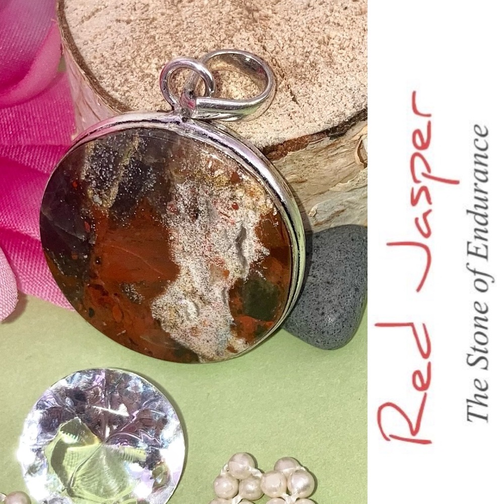 Pretty Red Jasper Gemstone Handmade Pendant